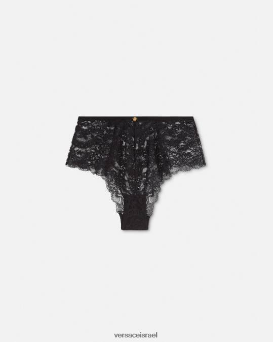 נשים Versace שָׁחוֹר תחתוני תחרה ברוק תחתונים ובגדי חוף N8T21067