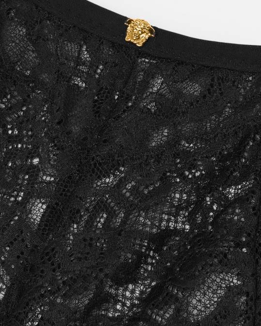 נשים Versace שָׁחוֹר תחתוני תחרה ברוק תחתונים ובגדי חוף N8T21067