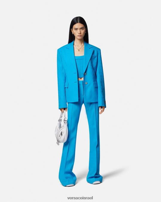 נשים Versace כְּחוֹל בלייזר ג'קארד אול אובר הַלבָּשָׁה N8T2106