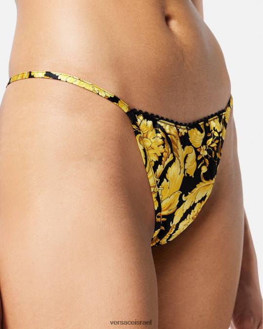 נשים Versace הדפס חוטיני משי בהדפס בארוק תחתונים ובגדי חוף N8T21071