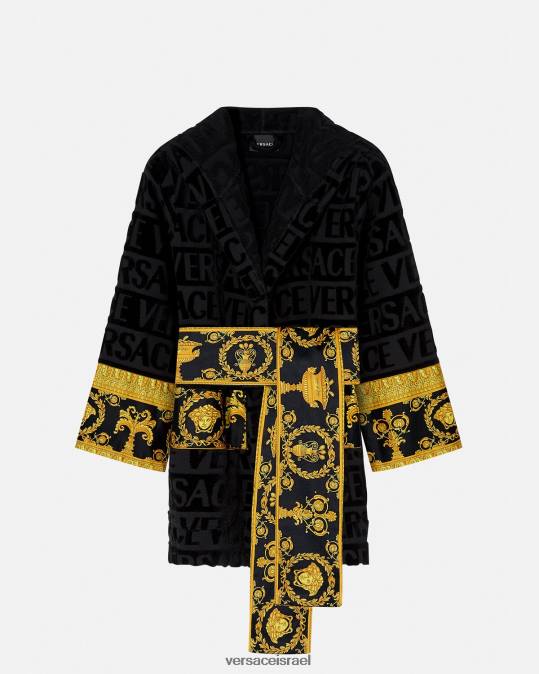 נשים Versace שָׁחוֹר חלוק רחצה קצר תחתונים ובגדי חוף N8T21083