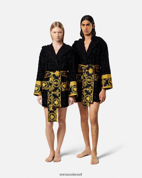 נשים Versace שָׁחוֹר חלוק רחצה קצר תחתונים ובגדי חוף N8T21083
