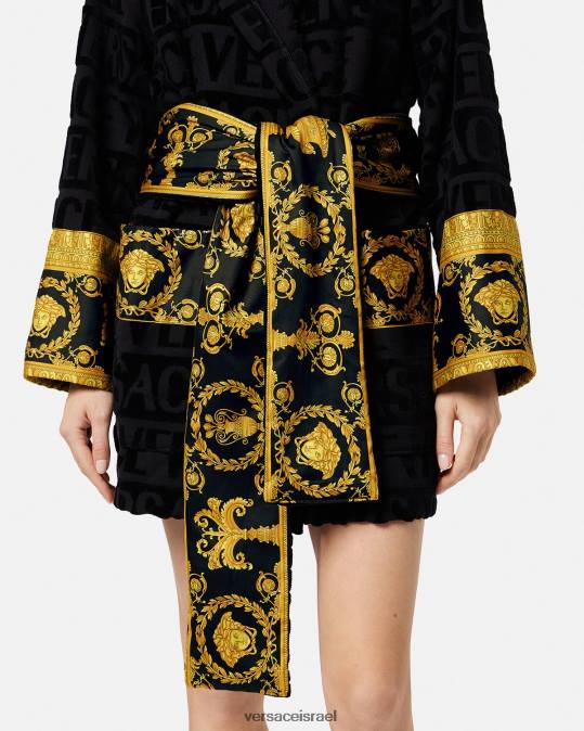 נשים Versace שָׁחוֹר חלוק רחצה קצר תחתונים ובגדי חוף N8T21083