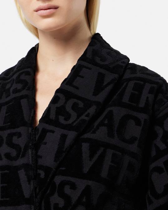 נשים Versace שָׁחוֹר חלוק רחצה בארוק תחתונים ובגדי חוף N8T21084