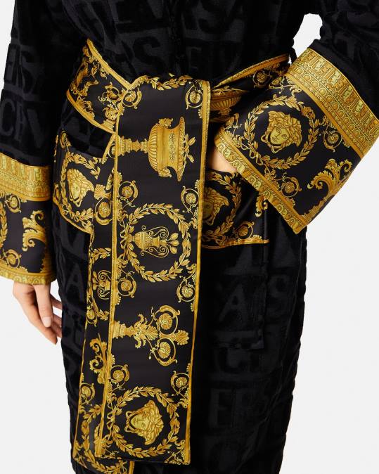 נשים Versace שָׁחוֹר חלוק רחצה בארוק תחתונים ובגדי חוף N8T21084