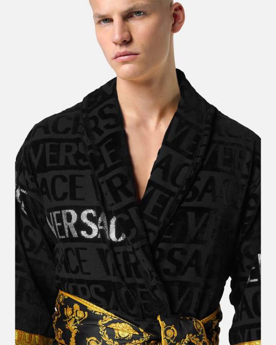 נשים Versace הדפס חלוק רחצה מקריסטל תחתונים ובגדי חוף N8T21085