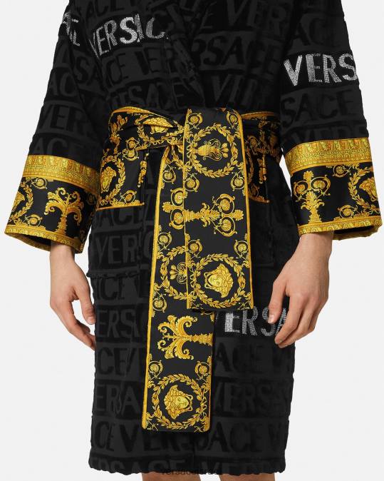 נשים Versace הדפס חלוק רחצה מקריסטל תחתונים ובגדי חוף N8T21085