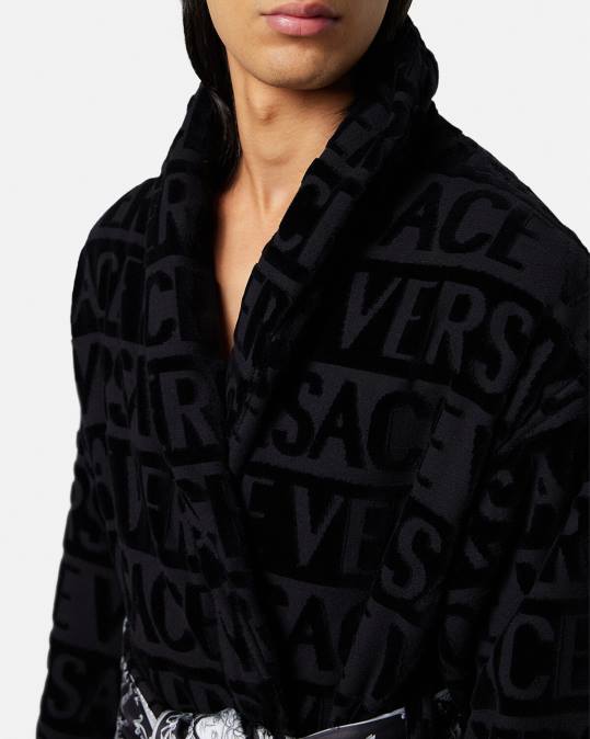 נשים Versace שָׁחוֹר חלוק רחצה בארוק תחתונים ובגדי חוף N8T21086