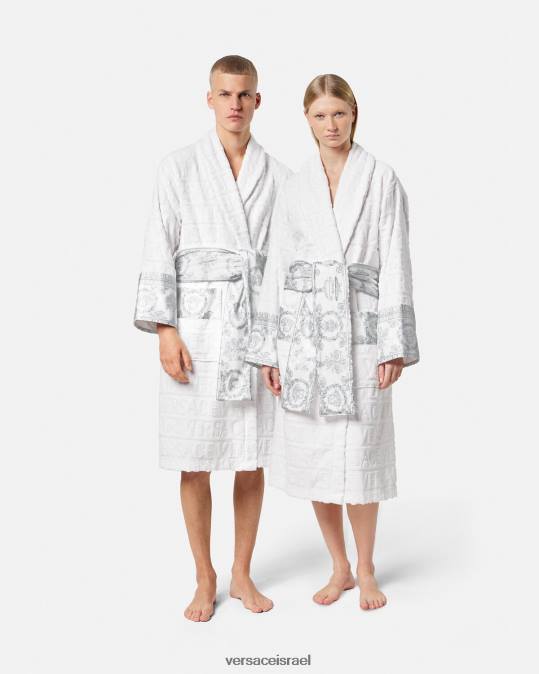 נשים Versace כסף לבן חלוק רחצה בארוק תחתונים ובגדי חוף N8T21089