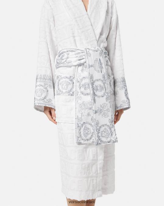 נשים Versace כסף לבן חלוק רחצה בארוק תחתונים ובגדי חוף N8T21089