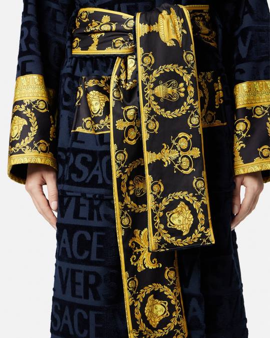 נשים Versace כְּחוֹל חלוק רחצה בארוק תחתונים ובגדי חוף N8T21091