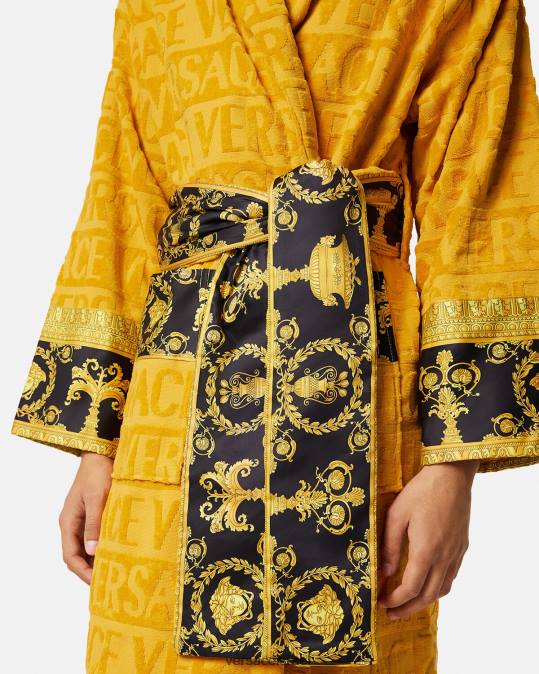 נשים Versace צהוב חלוק רחצה בארוק תחתונים ובגדי חוף N8T21096