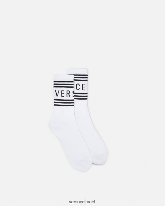 נשים Versace לבן גרבי לוגו וינטג' תחתונים ובגדי חוף N8T21100