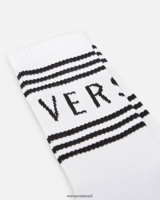 נשים Versace לבן גרבי לוגו וינטג' תחתונים ובגדי חוף N8T21100