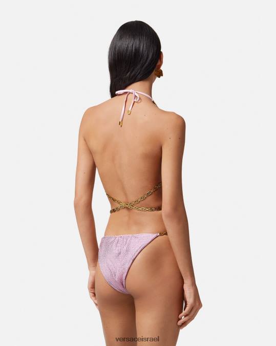נשים Versace וָרוֹד תחתוני ביקיני קריסטל גרקה תחתונים ובגדי חוף N8T21126