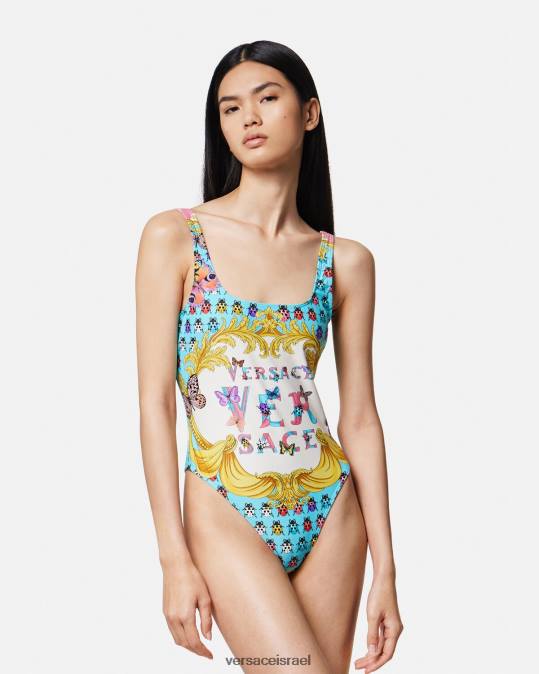 נשים Versace הדפס בגד ים פרפרים מחלק אחד תחתונים ובגדי חוף N8T21135