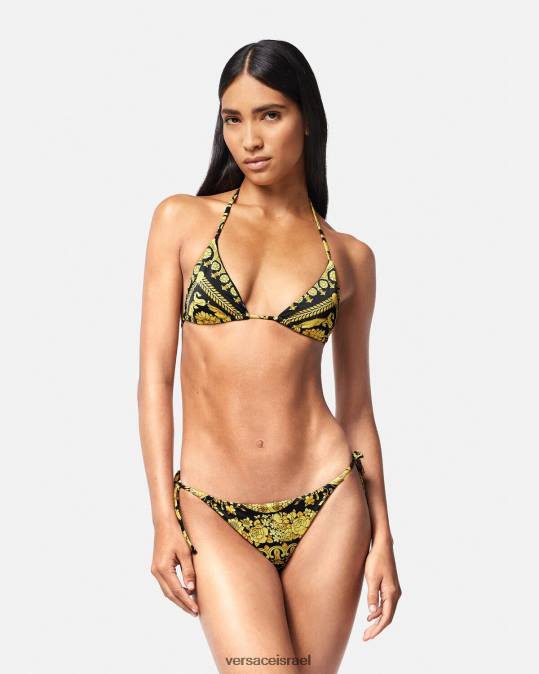 נשים Versace הדפס חולצת ביקיני בהדפס בארוקי תחתונים ובגדי חוף N8T21138