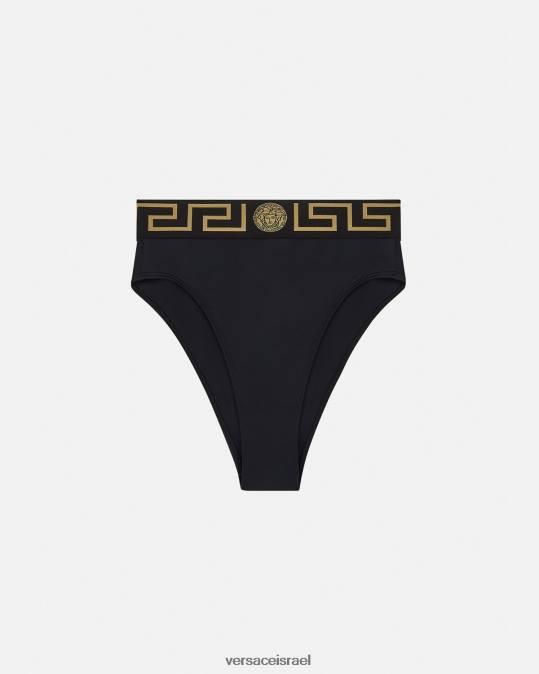 נשים Versace שָׁחוֹר תחתוני ביקיני עם מותן גבוה של גרקה תחתונים ובגדי חוף N8T21153