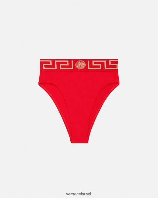 נשים Versace אָדוֹם תחתוני ביקיני עם מותן גבוה של גרקה תחתונים ובגדי חוף N8T21154
