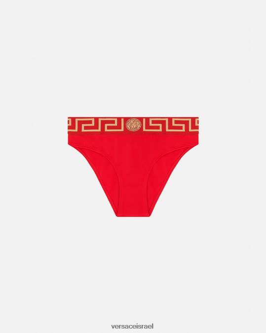נשים Versace אָדוֹם תחתוני ביקיני בגבול גרקה תחתונים ובגדי חוף N8T21155