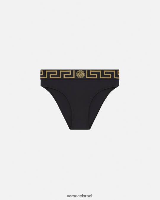 נשים Versace שָׁחוֹר תחתוני ביקיני בגבול גרקה תחתונים ובגדי חוף N8T21156