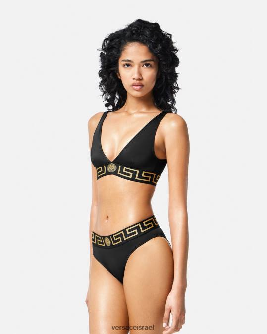 נשים Versace שָׁחוֹר תחתוני ביקיני בגבול גרקה תחתונים ובגדי חוף N8T21156