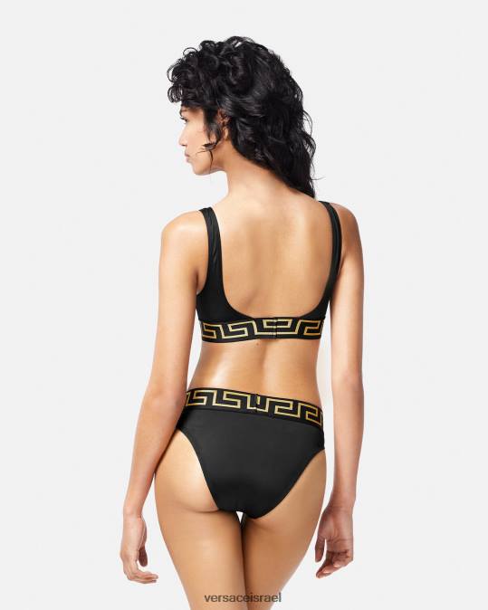 נשים Versace שָׁחוֹר תחתוני ביקיני בגבול גרקה תחתונים ובגדי חוף N8T21156