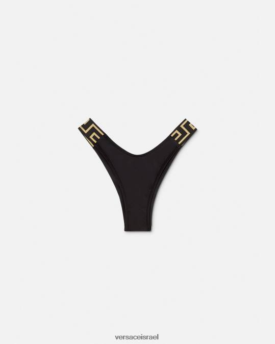 נשים Versace שָׁחוֹר תחתוני ביקיני בגבול גרקה תחתונים ובגדי חוף N8T21157