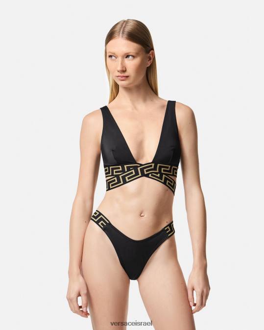 נשים Versace שָׁחוֹר תחתוני ביקיני בגבול גרקה תחתונים ובגדי חוף N8T21157