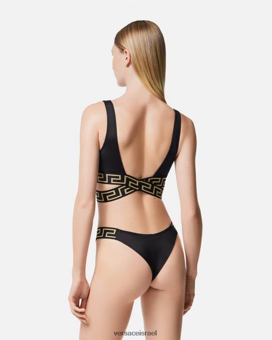 נשים Versace שָׁחוֹר תחתוני ביקיני בגבול גרקה תחתונים ובגדי חוף N8T21157