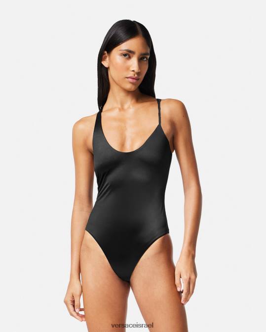 נשים Versace שָׁחוֹר בגד ים מגולגל של מדוזה מחלק אחד תחתונים ובגדי חוף N8T21162