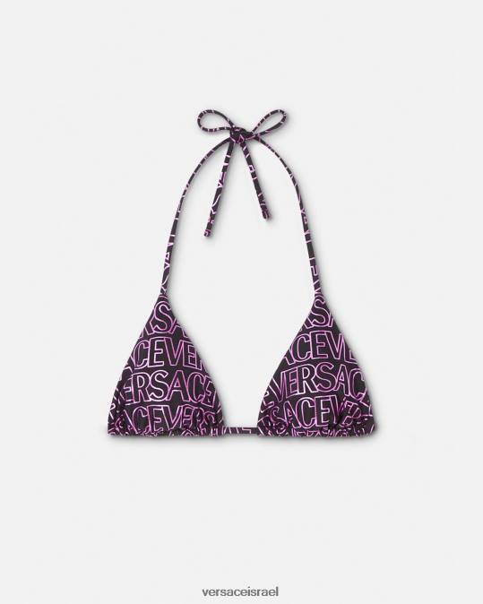 נשים Versace פוקסיה ודפוס חולצת ביקיני אובר תחתונים ובגדי חוף N8T21163