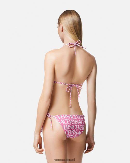 נשים Versace ורוד & הדפס תחתוני ביקיני לכל עבר תחתונים ובגדי חוף N8T21166