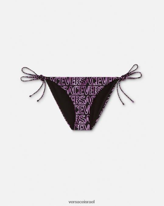 נשים Versace פוקסיה ודפוס תחתון ביקיני לכל עבר תחתונים ובגדי חוף N8T21167