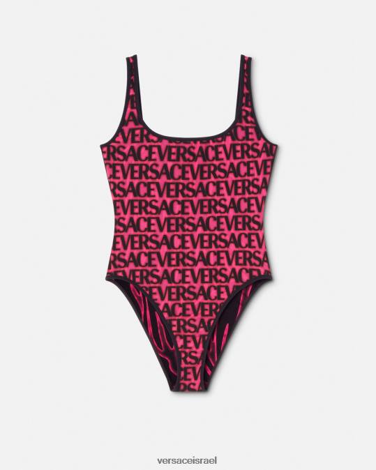 נשים Versace פוקסיה ודפוס בגד ים הפיך תחתונים ובגדי חוף N8T21170