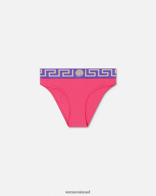 נשים Versace ורוד ולילך תחתוני ביקיני בגבול גרקה תחתונים ובגדי חוף N8T21177