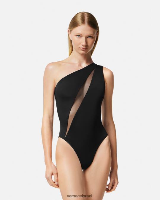 נשים Versace שָׁחוֹר בגד ים חתוך מחלק אחד תחתונים ובגדי חוף N8T21184