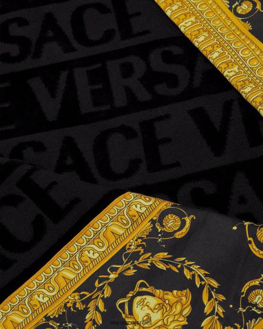 נשים Versace שָׁחוֹר מגבת חוף בארוק תחתונים ובגדי חוף N8T21198