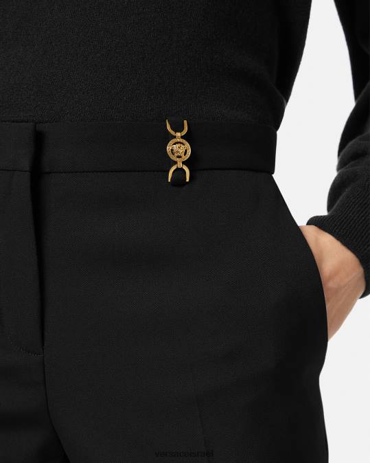נשים Versace שָׁחוֹר מכנסיים מחויטים מתרחבים הַלבָּשָׁה N8T2119