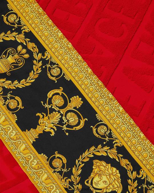 נשים Versace אָדוֹם מגבת חוף בארוק תחתונים ובגדי חוף N8T21201