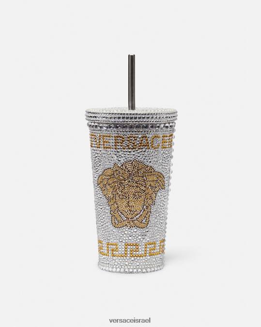 נשים Versace לבן גביע מדוזה קריסטל לנסיעות תחתונים ובגדי חוף N8T21205