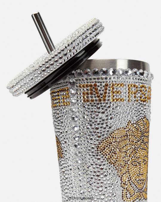 נשים Versace לבן גביע מדוזה קריסטל לנסיעות תחתונים ובגדי חוף N8T21205
