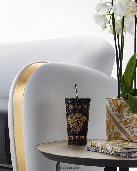 נשים Versace צהוב גביע מדוזה קריסטל לנסיעות תחתונים ובגדי חוף N8T21206
