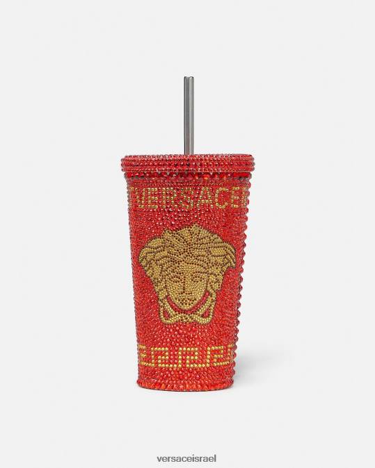 נשים Versace אָדוֹם גביע מדוזה קריסטל לנסיעות תחתונים ובגדי חוף N8T21207