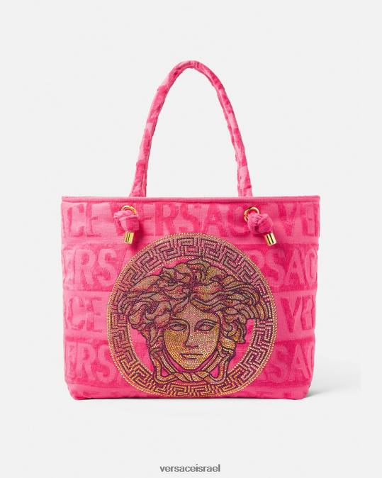 נשים Versace ורוד פוקסיה שקית מגבת קריסטל מדוזה תחתונים ובגדי חוף N8T21208