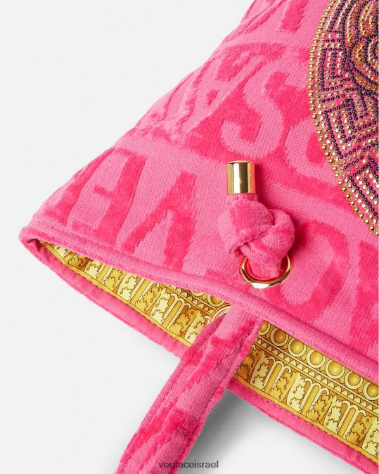 נשים Versace ורוד פוקסיה שקית מגבת קריסטל מדוזה תחתונים ובגדי חוף N8T21208