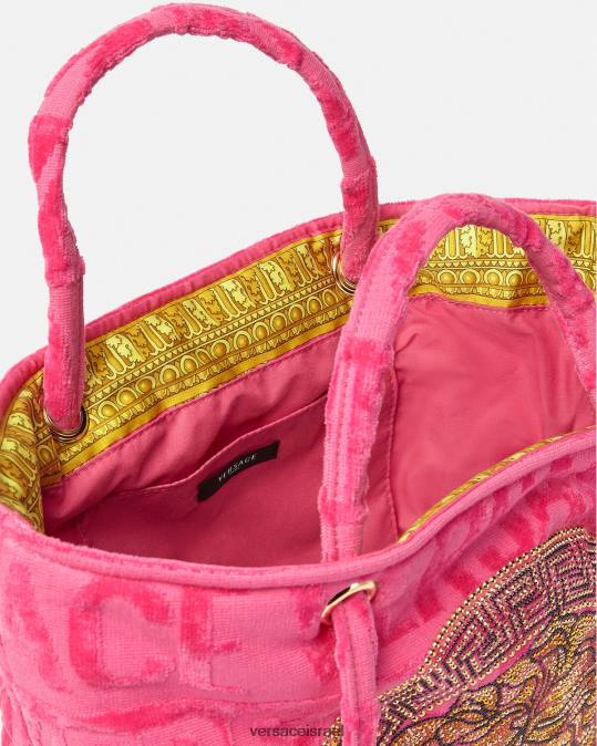 נשים Versace ורוד פוקסיה שקית מגבת קריסטל מדוזה תחתונים ובגדי חוף N8T21208