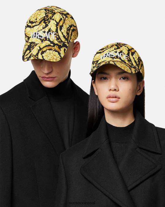 נשים Versace הדפס כובע בייסבול לוגו בארוקו תחתונים ובגדי חוף N8T21209