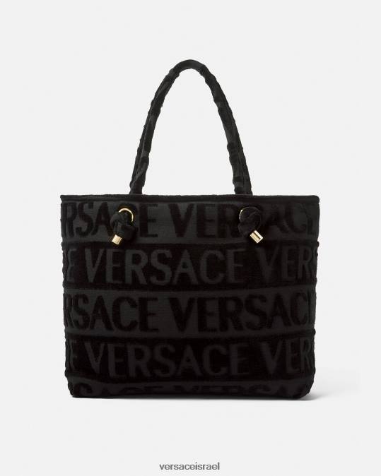 נשים Versace שָׁחוֹר שקית מגבת קריסטל מדוזה תחתונים ובגדי חוף N8T21210