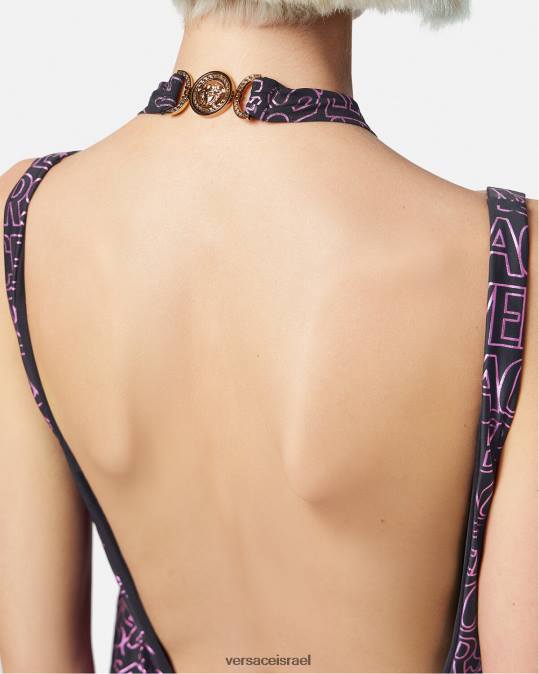 נשים Versace פוקסיה ודפוס כיסוי החוף כולו תחתונים ובגדי חוף N8T21215